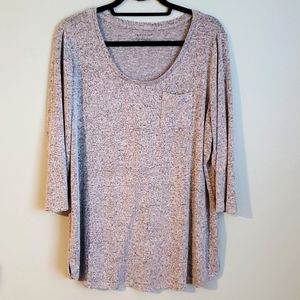 Lane Bryant Women's Size 14/16 Gray 3/4 length Sleeve Scoop neck T-Shirt